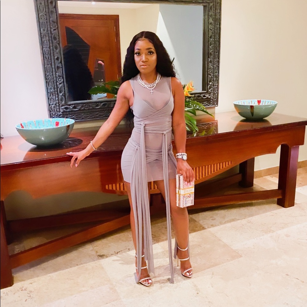Mesh tie dress